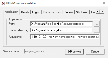 easytier nssm